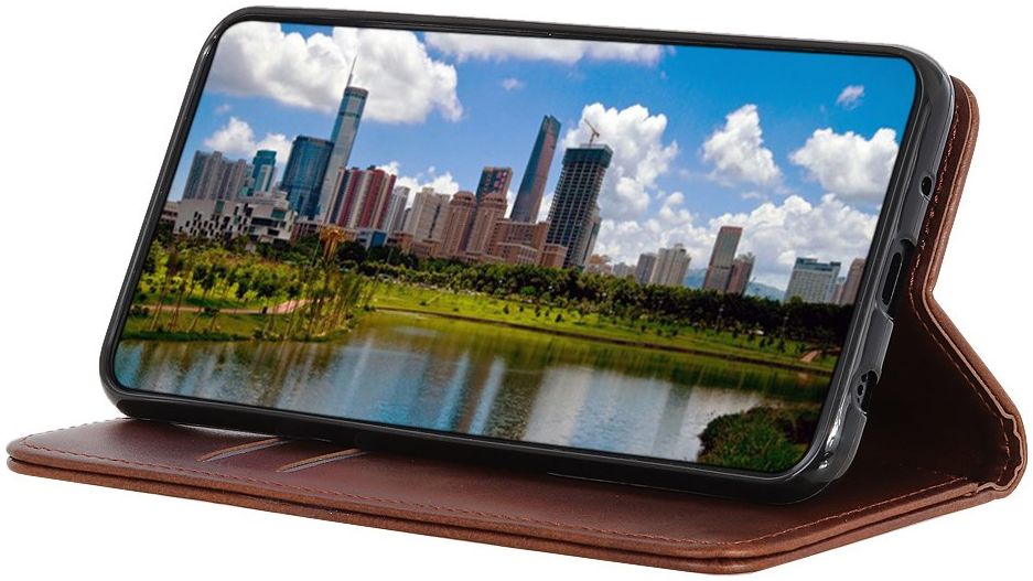 Samsung Galaxy A31 Hoesje Portemonnee Splitleer Book Case Donkerbruin afbeelding 9