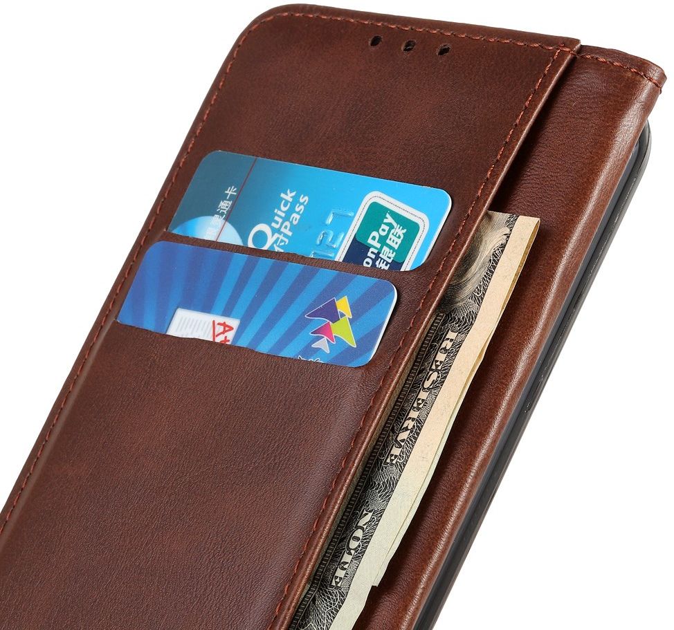 Samsung Galaxy A31 Hoesje Portemonnee Splitleer Book Case Donkerbruin afbeelding 3