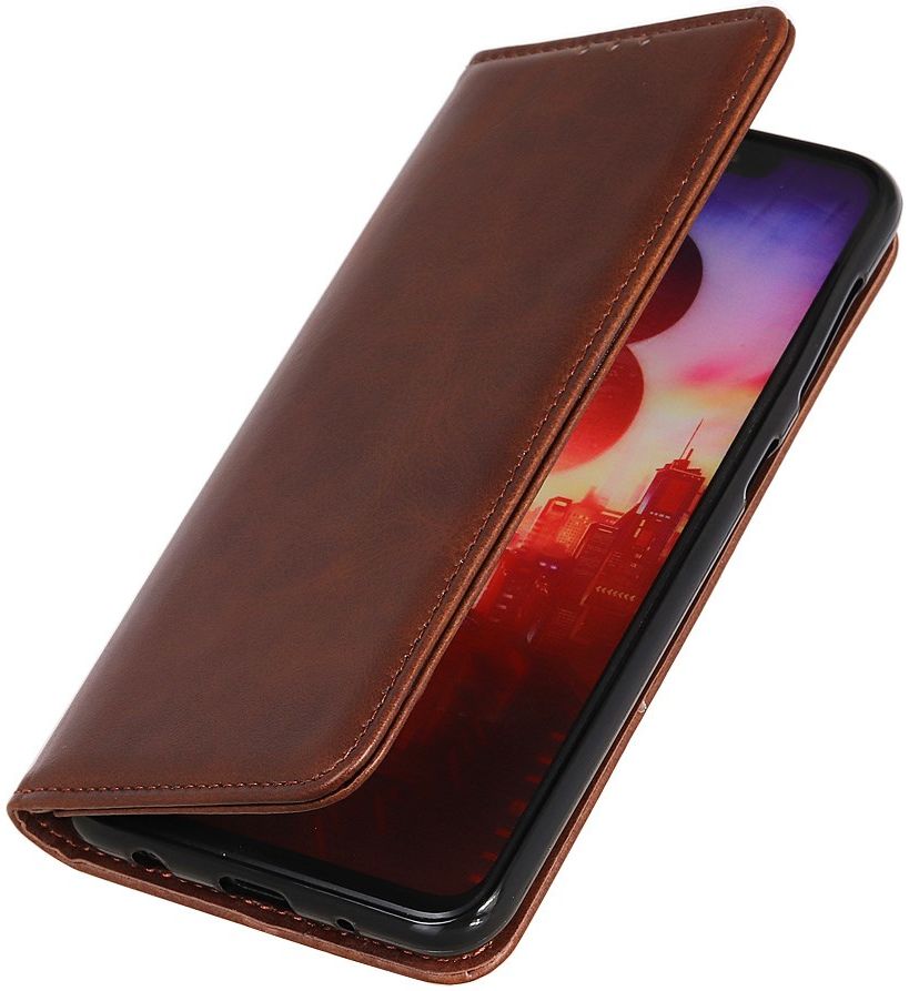 Samsung Galaxy A31 Hoesje Portemonnee Splitleer Book Case Donkerbruin afbeelding 2