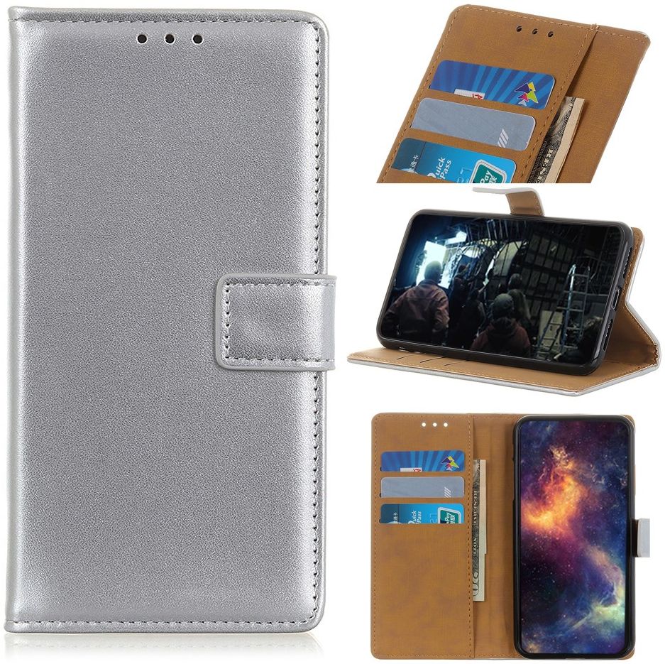 Samsung Galaxy A31 Hoesje Portemonnee Book Case Kunstleer Zilver afbeelding 6