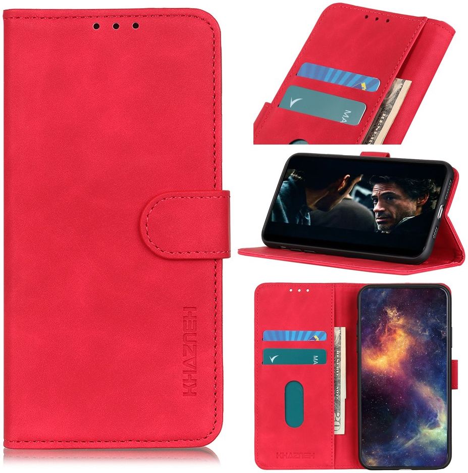 KHAZNEH Samsung Galaxy A31 Hoesje Retro Wallet Book Case Rood afbeelding 10