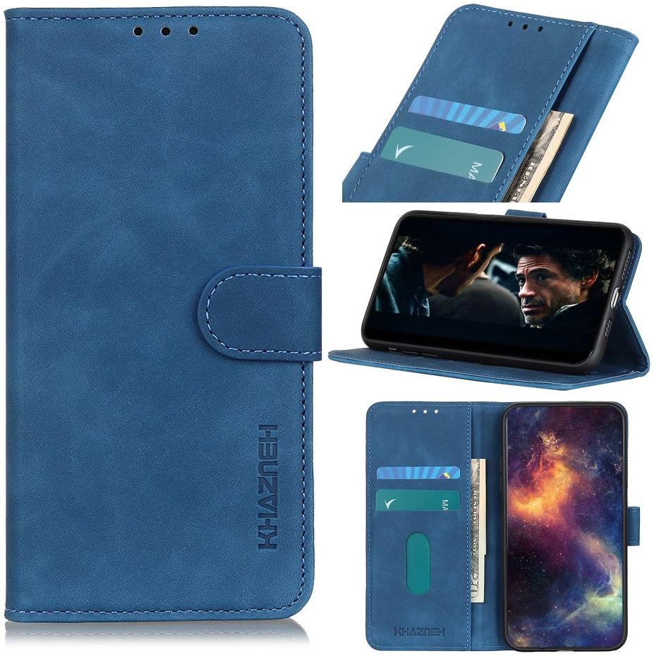KHAZNEH Samsung Galaxy A31 Hoesje Retro Wallet Book Case Blauw afbeelding 10