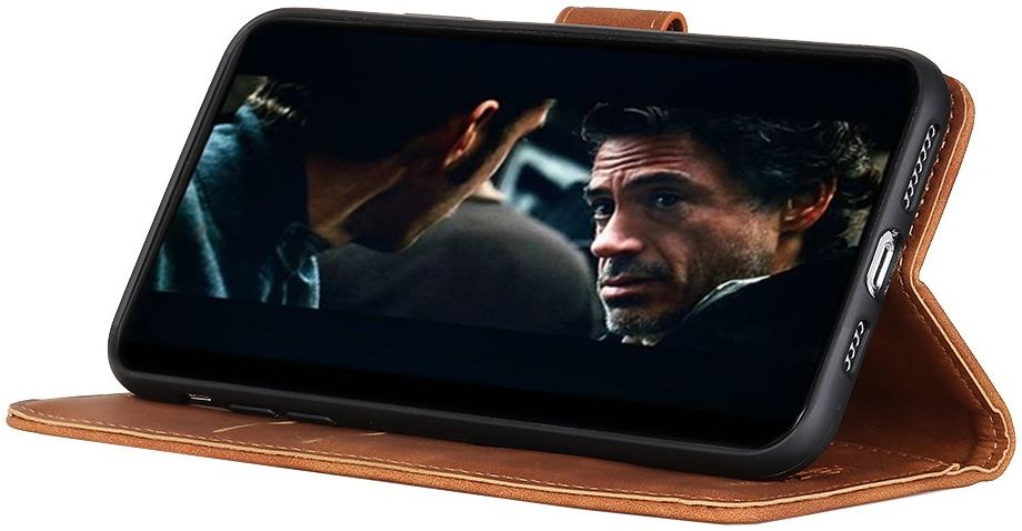 KHAZNEH Samsung Galaxy A31 Hoesje Retro Wallet Book Case Bruin afbeelding 8