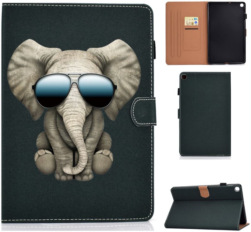 Samsung Galaxy Tab S6 Lite Portemonnee Hoesje met Olifant Print afbeelding 6