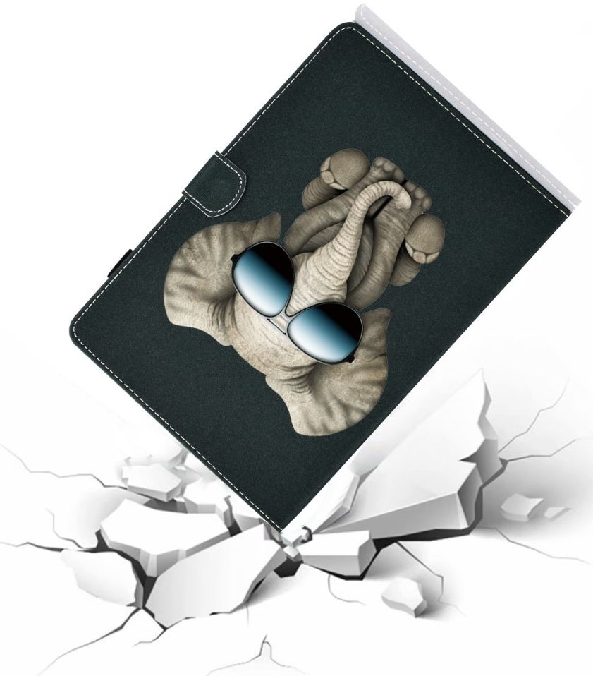 Samsung Galaxy Tab S6 Lite Portemonnee Hoesje met Olifant Print afbeelding 4