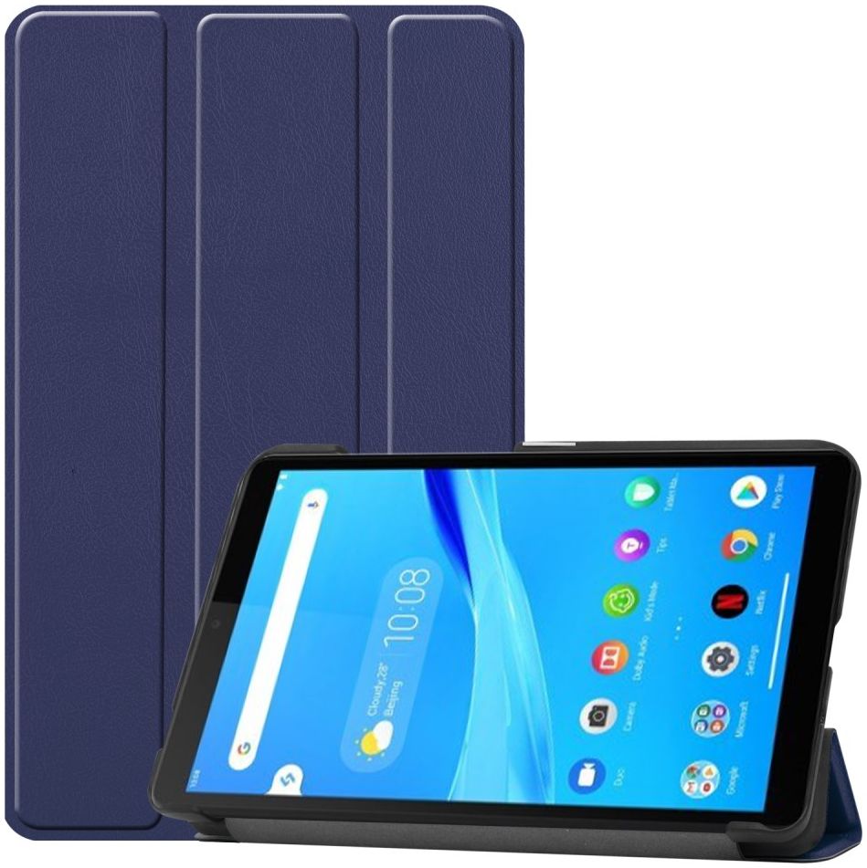 Lenovo Tab M7 Hoesje Tri-Fold Book Case met Standaard Blauw afbeelding 1