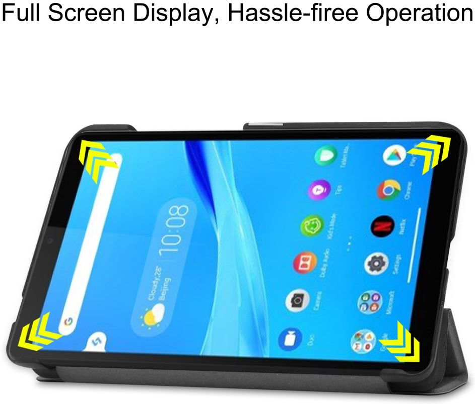 Lenovo Tab M7 Hoesje Tri-Fold Book Case met Standaard Grijs afbeelding 5