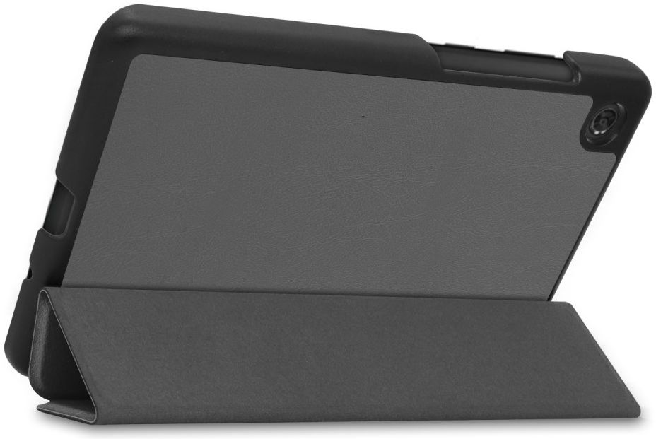 Lenovo Tab M7 Hoesje Tri-Fold Book Case met Standaard Grijs afbeelding 7