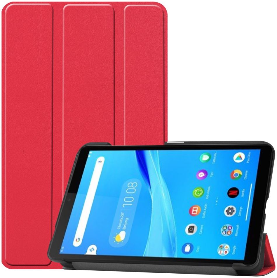Lenovo Tab M7 Hoesje Tri-Fold Book Case met Standaard Rood afbeelding 1
