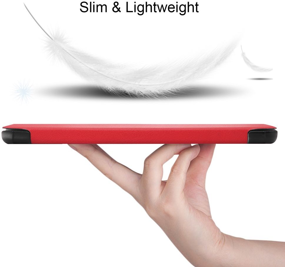 Lenovo Tab M7 Hoesje Tri-Fold Book Case met Standaard Rood afbeelding 3