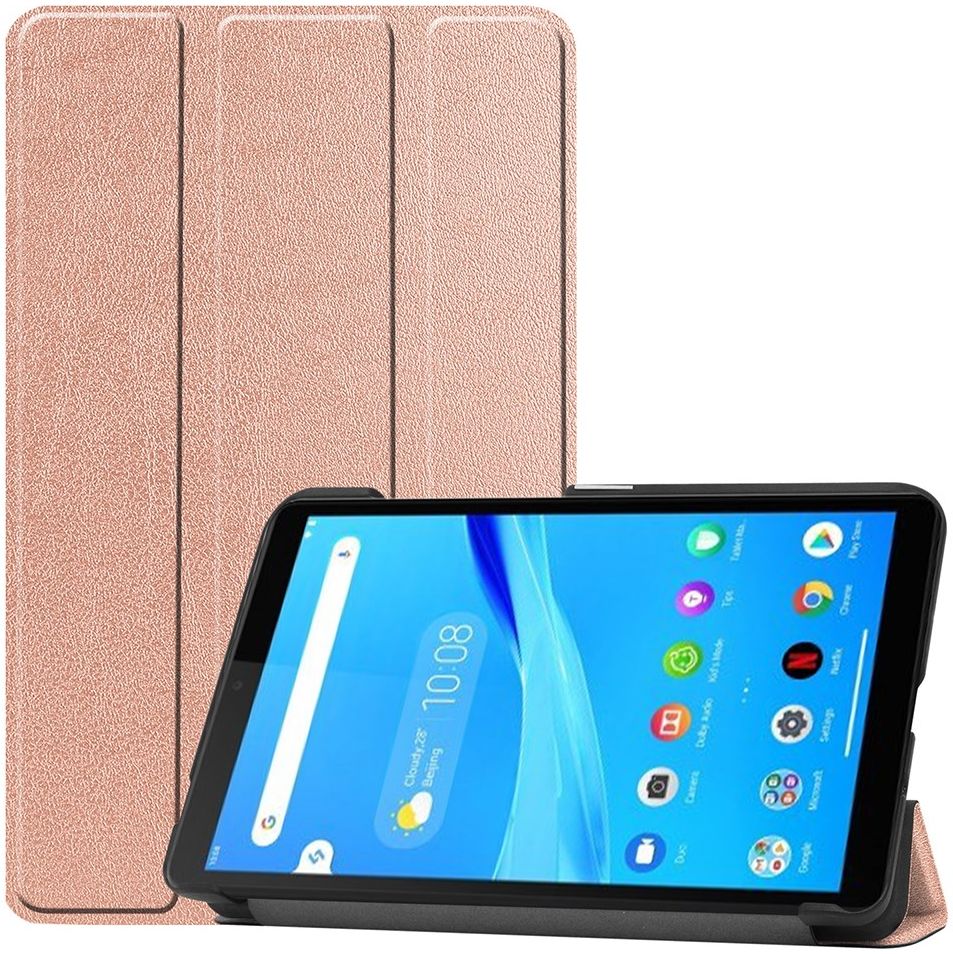 Lenovo Tab M7 Hoesje Tri-Fold Book Case met Standaard Roze Goud afbeelding 1