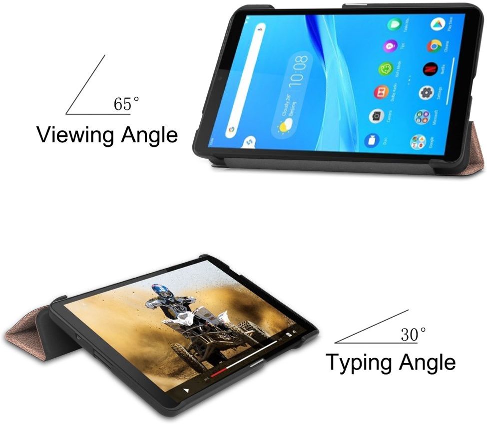 Lenovo Tab M7 Hoesje Tri-Fold Book Case met Standaard Roze Goud afbeelding 4