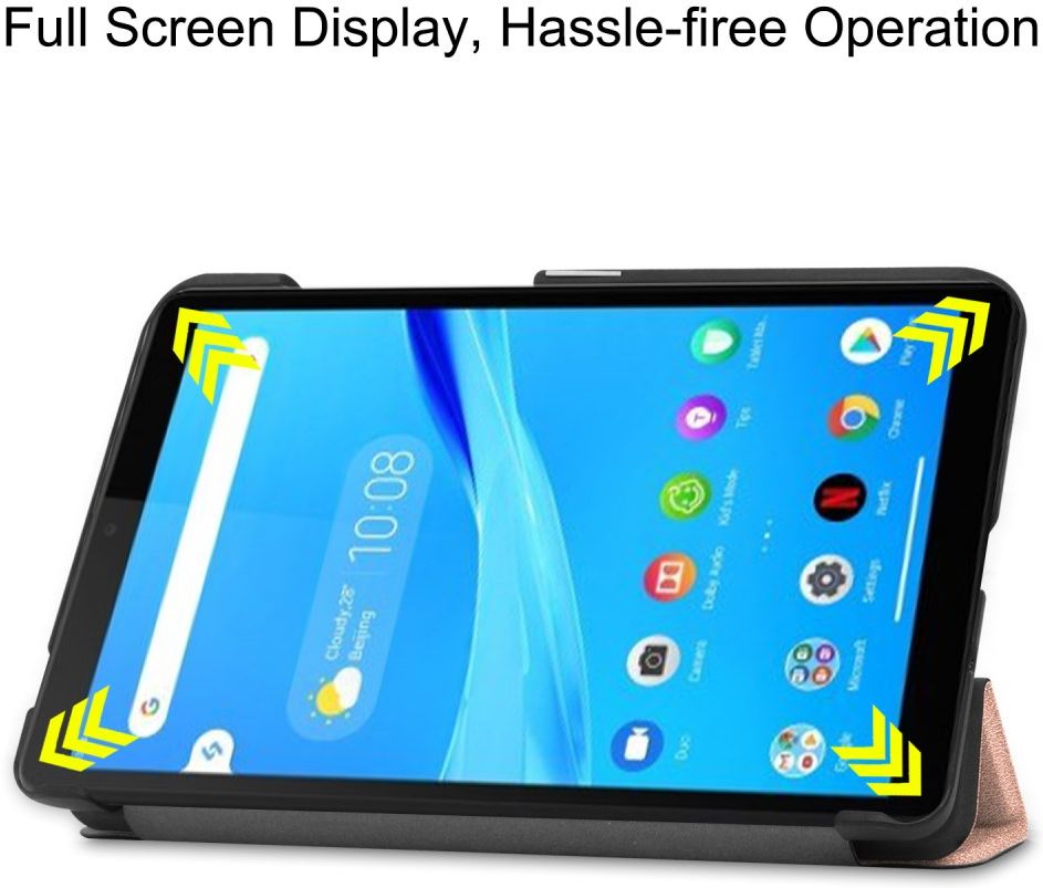 Lenovo Tab M7 Hoesje Tri-Fold Book Case met Standaard Roze Goud afbeelding 5