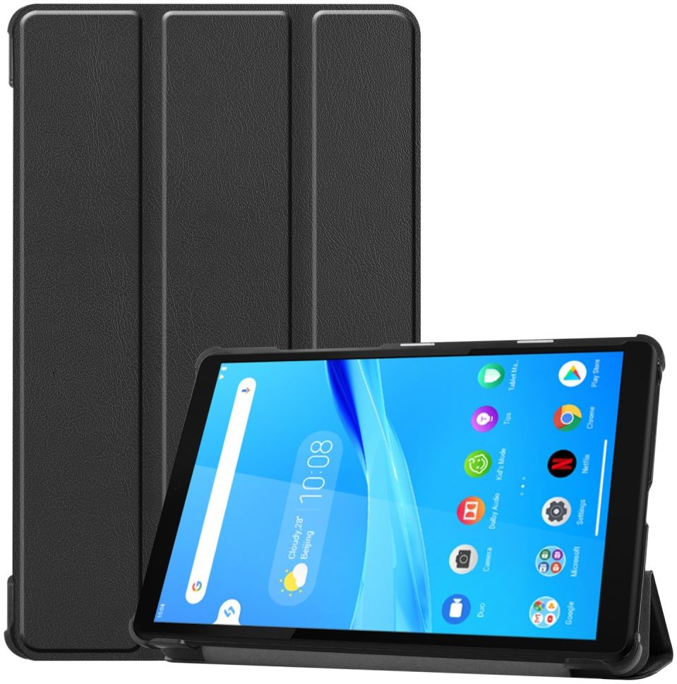 Lenovo Tab M8 Hoesje Tri-Fold Book Case met Standaard Zwart afbeelding 1