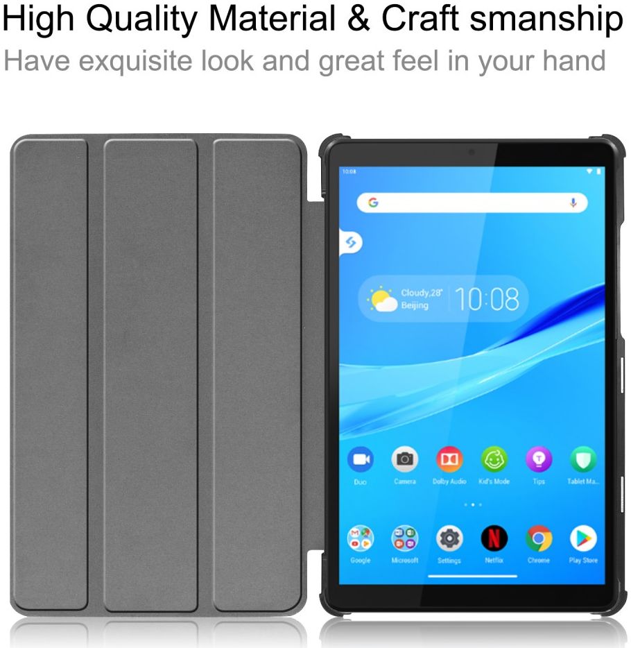 Lenovo Tab M8 Hoesje Tri-Fold Book Case met Standaard Grijs afbeelding 6