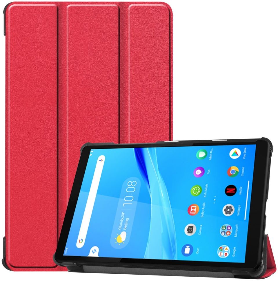 Lenovo Tab M8 Hoesje Tri-Fold Book Case met Standaard Rood afbeelding 1