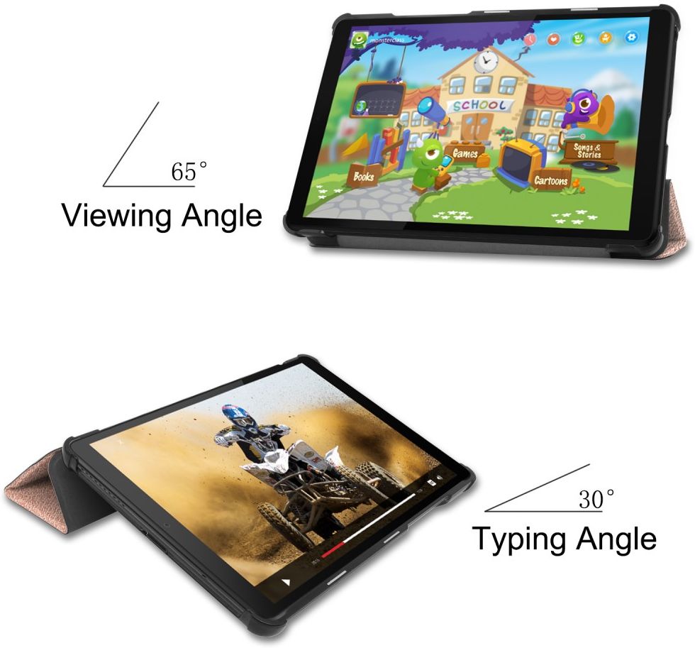 Lenovo Tab M8 Hoesje Tri-Fold Book Case met Standaard Roze Goud afbeelding 4