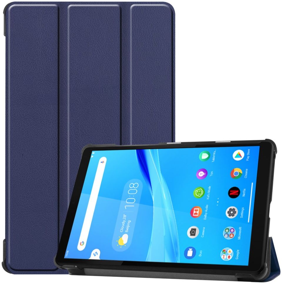 Lenovo Tab M8 Hoesje Tri-Fold Book Case met Standaard Donkerblauw afbeelding 1
