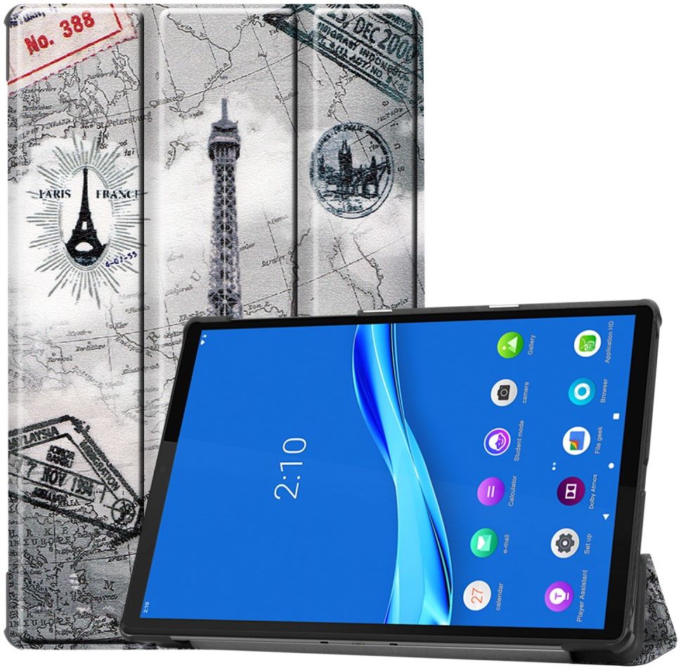 Lenovo Tab M10 Plus / FHD Plus Hoes Tri-Fold met Eiffeltoren Print afbeelding 1