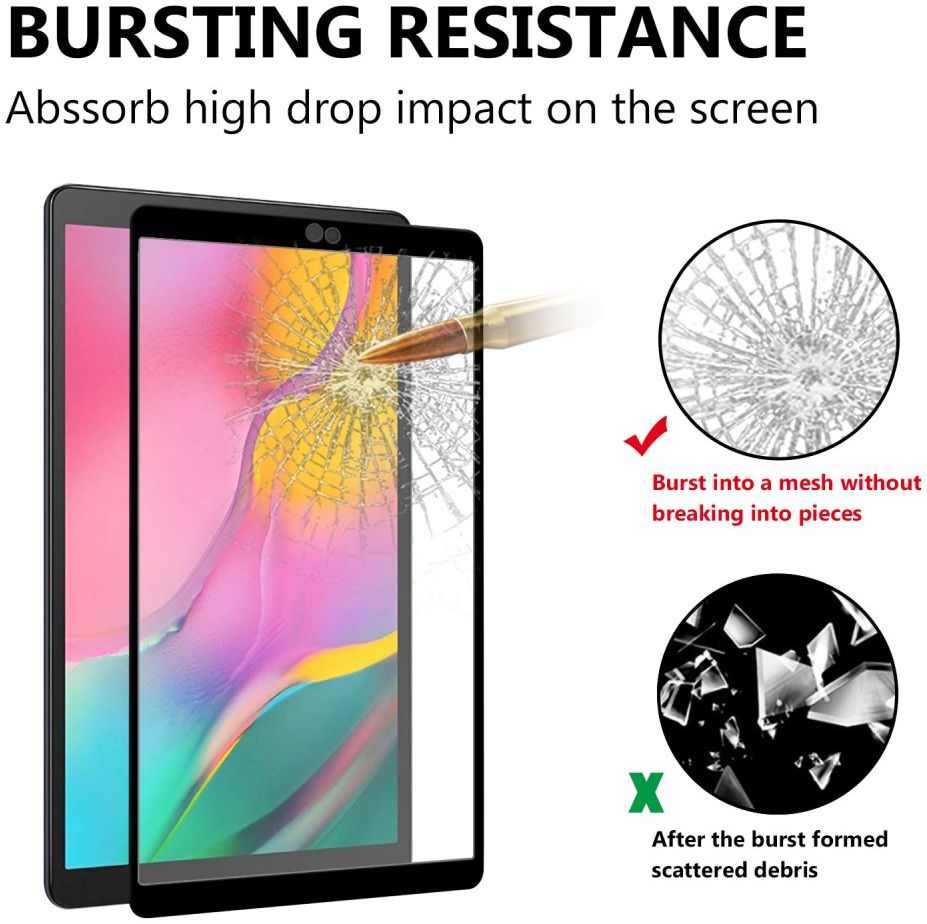 Samsung Galaxy Tab A 10.1 (2019) Tempered Glass Screen Protector Zwart afbeelding 3