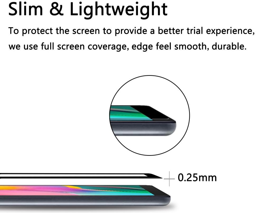 Samsung Galaxy Tab A 10.1 (2019) Tempered Glass Screen Protector Zwart afbeelding 4