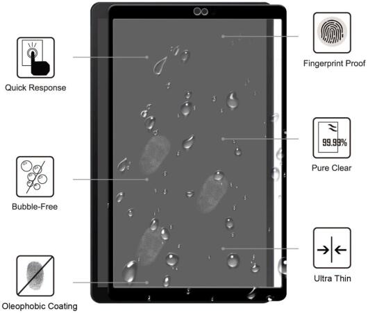Samsung Galaxy Tab A 10.1 (2019) Tempered Glass Screen Protector Zwart afbeelding 2