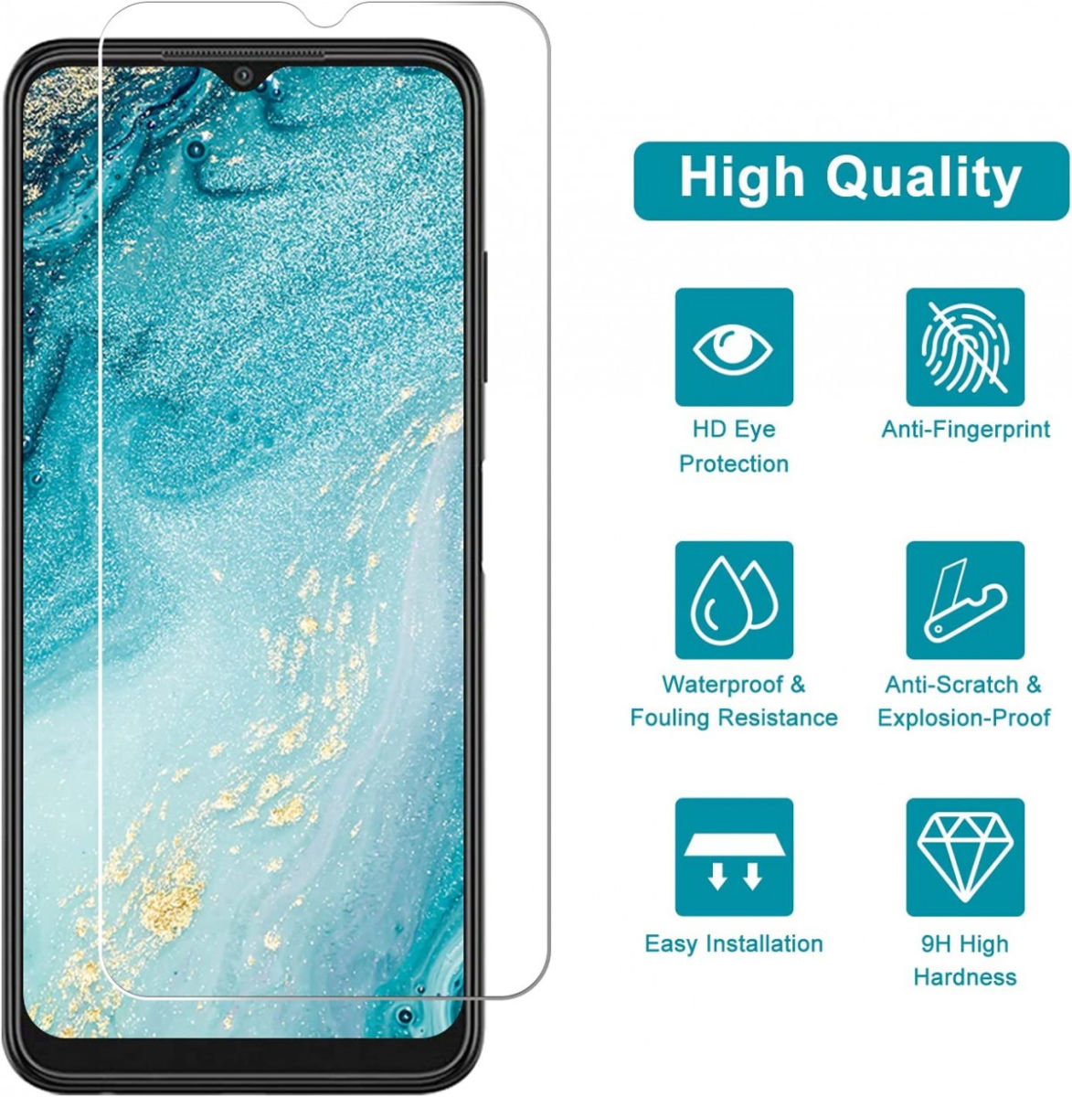 Samsung Galaxy M21 / A22 4G Screenprotector Ultra Clear Display Folie afbeelding 2