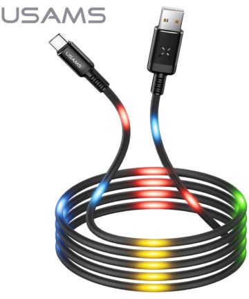USAMS Slimme USB-C Led Kabel 1 Meter Zwart Kabels