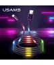 USAMS Slimme USB-C Led Kabel 1 Meter Zwart