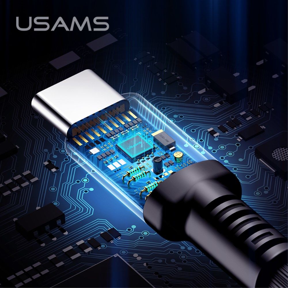 USAMS Slimme USB-C Led Kabel 1 Meter Zwart afbeelding 3