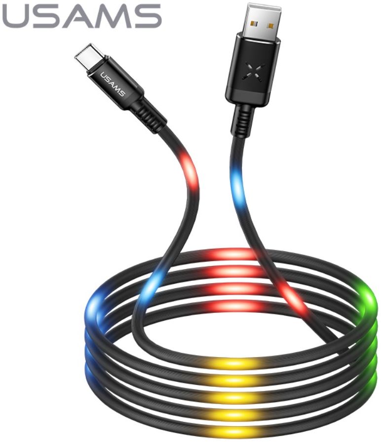 USAMS Slimme USB-C Led Kabel 1 Meter Zwart afbeelding 1