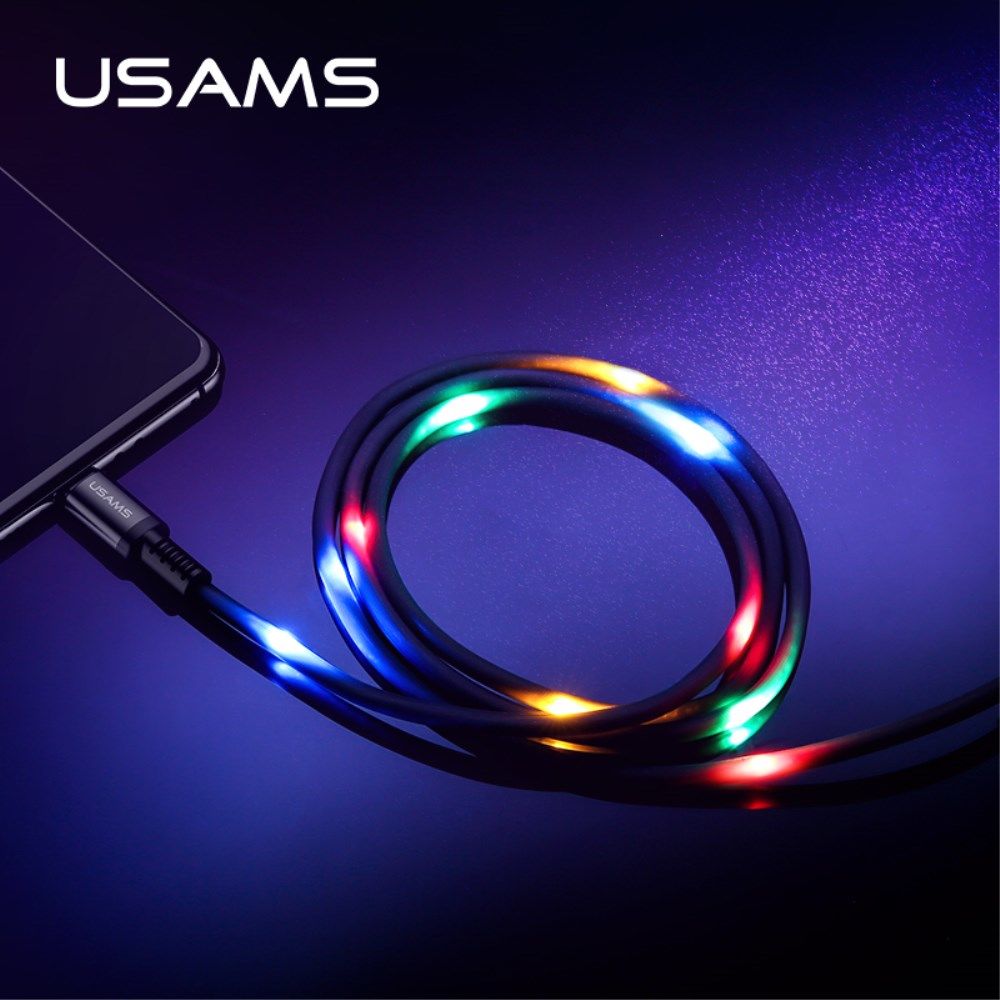 USAMS Slimme USB-C Led Kabel 1 Meter Zwart afbeelding 8