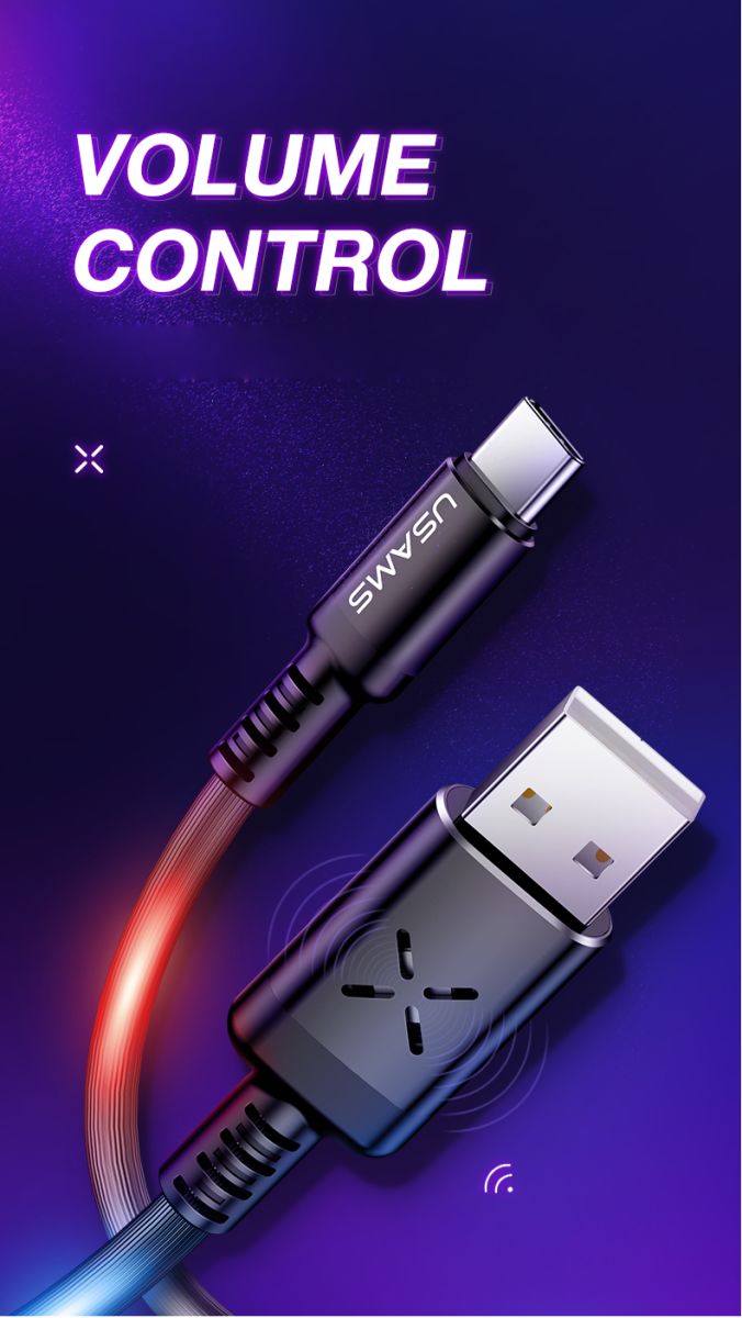 USAMS Slimme USB-C Led Kabel 1 Meter Wit afbeelding 5