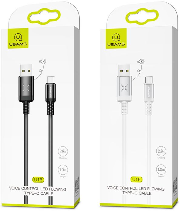 USAMS Slimme USB-C Led Kabel 1 Meter Wit afbeelding 4