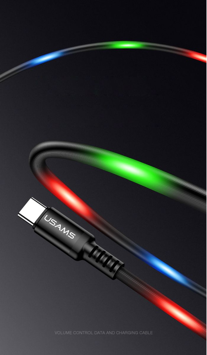 USAMS Slimme USB-C Led Kabel 1 Meter Wit afbeelding 3