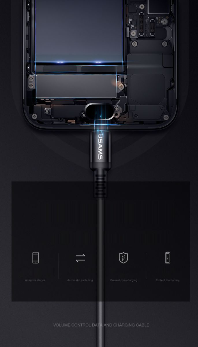 USAMS Slimme USB-C Led Kabel 1 Meter Wit afbeelding 10