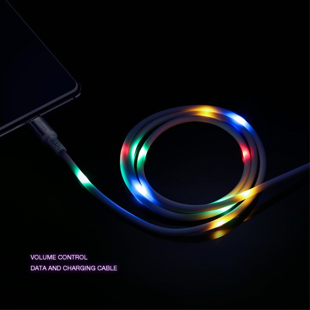 USAMS Slimme USB-C Led Kabel 1 Meter Wit afbeelding 2