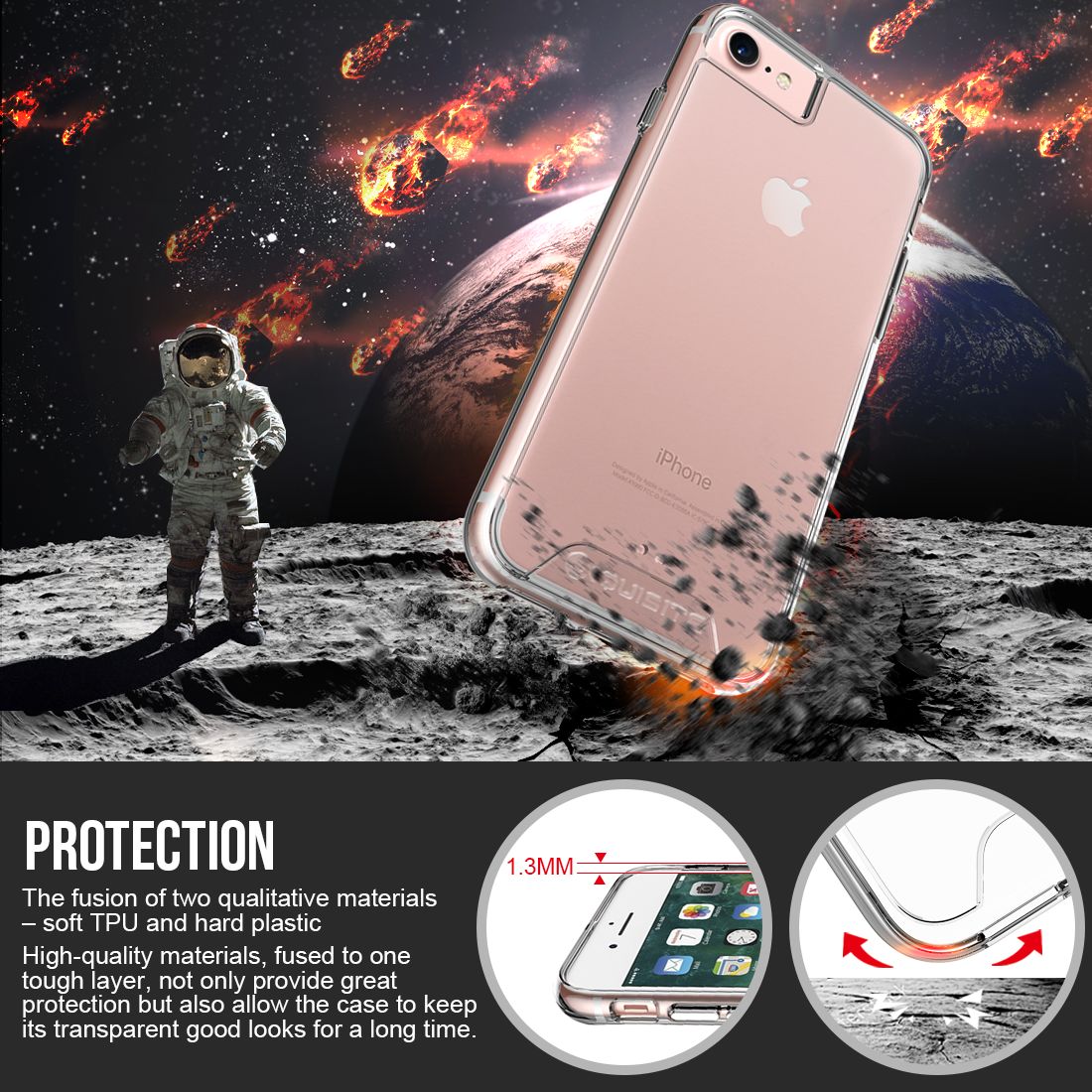 Apple iPhone SE (2020/2022) Hoesje Hybride Transparante Back Cover afbeelding 7