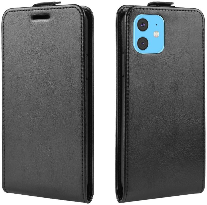 Apple iPhone 11 Flip Hoesje Verticaal Zwart Kunstleder afbeelding 4