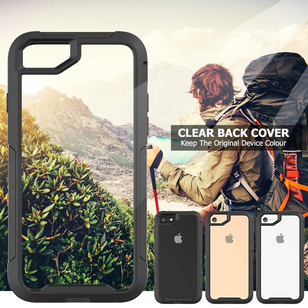 Vivid iPhone 7/ 8 / SE (2020/2022) Protectie Hoesje Transparant Zwart afbeelding 4