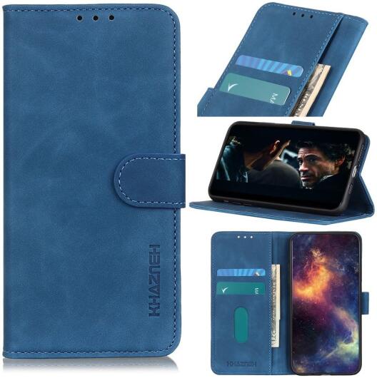 KHAZNEH iPhone 7/8/SE 2020/2022 Hoesje Retro Wallet Book Case Blauw afbeelding 3