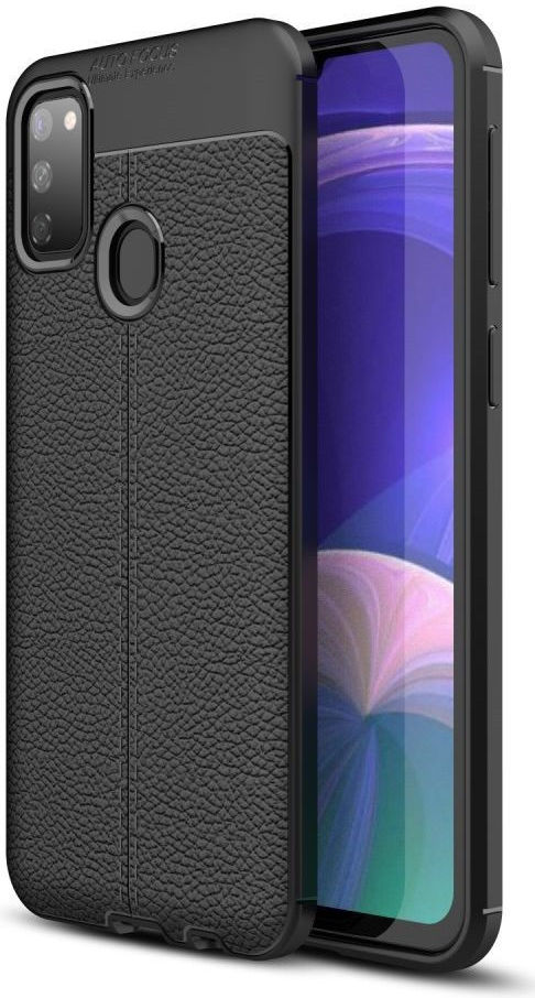 Samsung Galaxy M21 Hoesje met Kunstleer Coating Zwart afbeelding 1
