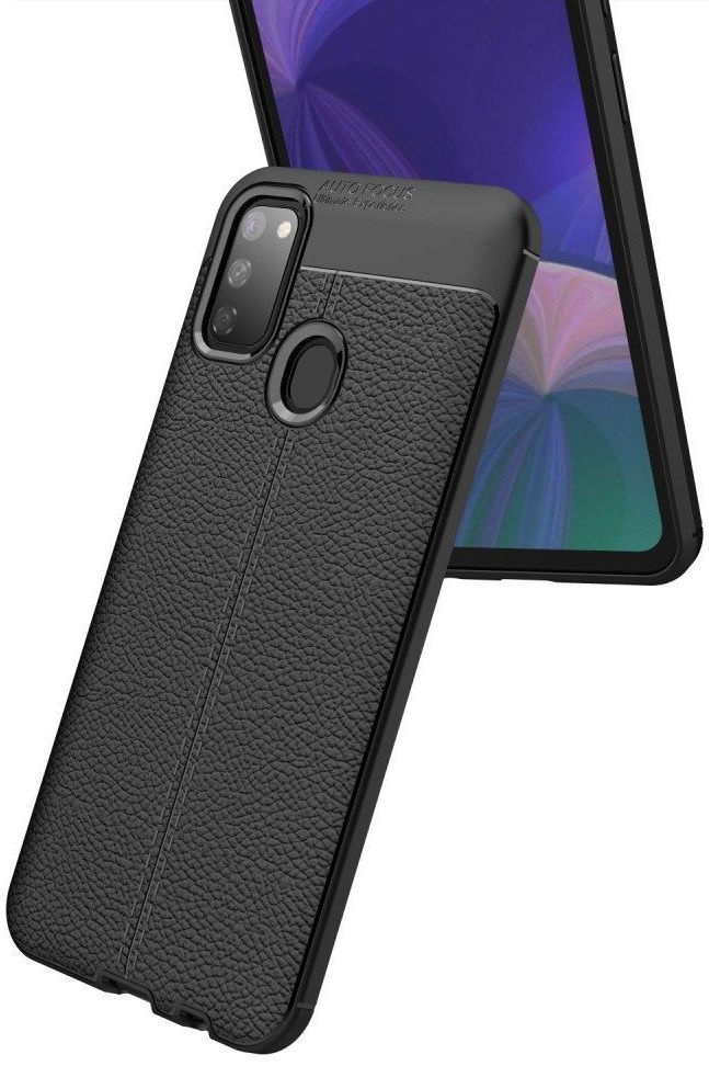 Samsung Galaxy M21 Hoesje met Kunstleer Coating Zwart afbeelding 10