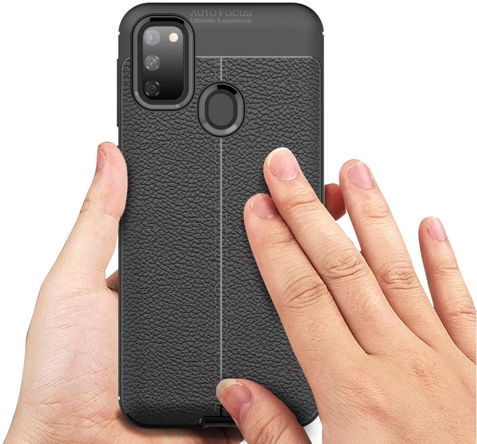 Samsung Galaxy M21 Hoesje met Kunstleer Coating Zwart afbeelding 11