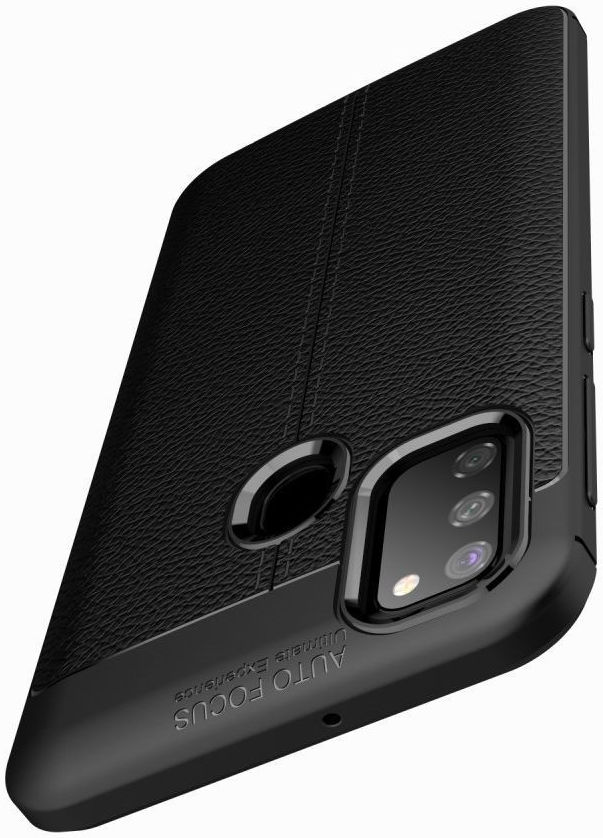 Samsung Galaxy M21 Hoesje met Kunstleer Coating Zwart afbeelding 2
