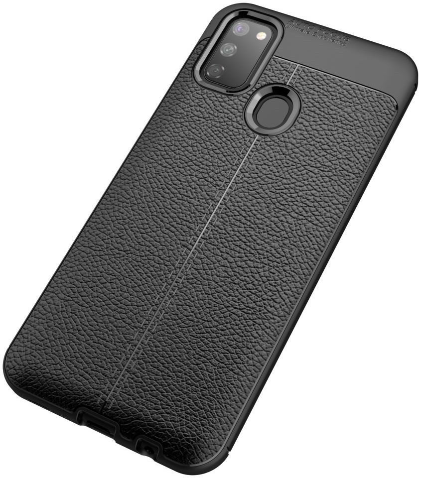 Samsung Galaxy M21 Hoesje met Kunstleer Coating Zwart afbeelding 5