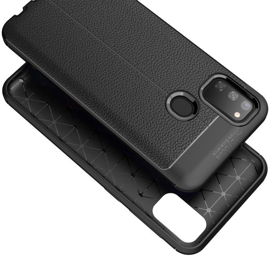 Samsung Galaxy M21 Hoesje met Kunstleer Coating Zwart afbeelding 6