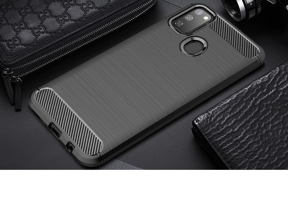 Samsung Galaxy M21 Hoesje Geborsteld TPU Zwart afbeelding 10