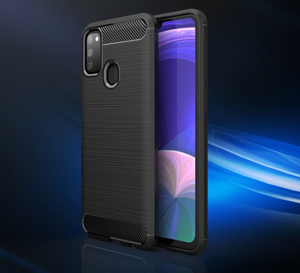 Samsung Galaxy M21 Hoesje Geborsteld TPU Zwart afbeelding 4