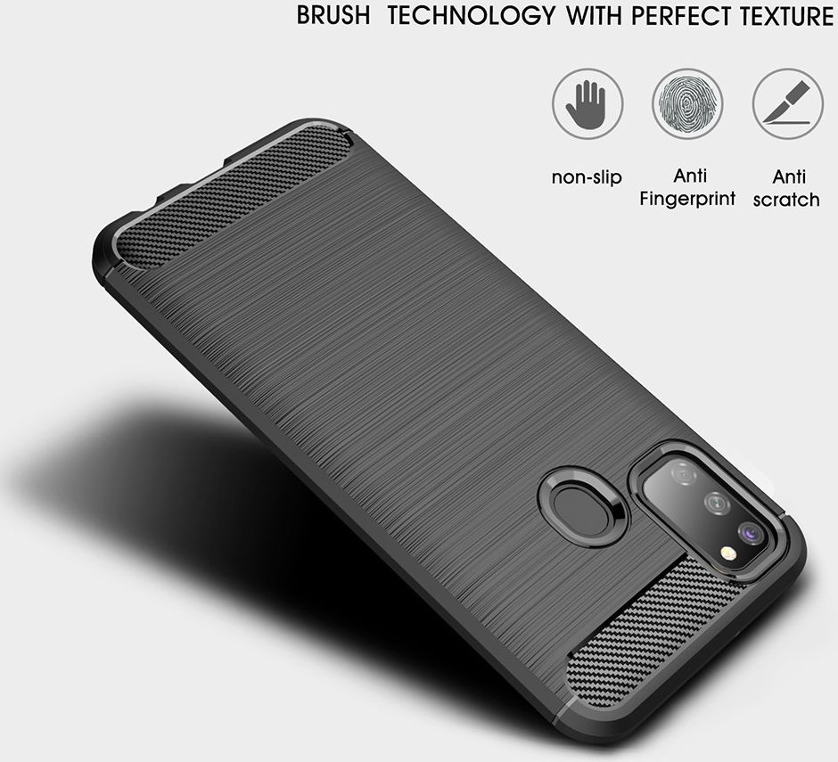 Samsung Galaxy M21 Hoesje Geborsteld TPU Zwart afbeelding 5